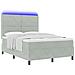 Letto a Rete con Materasso e Luce LED Grigio Chiaro 140x190 cm Velluto - Foto miniatura 1