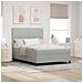 Letto a Rete con Materasso e Luce LED Grigio Chiaro 140x190 cm Velluto - Foto miniatura 2