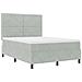 Letto a Rete con Materasso e Luce LED Grigio Chiaro 140x190 cm Velluto - Foto miniatura 6