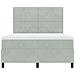 Letto a Rete con Materasso e Luce LED Grigio Chiaro 140x190 cm Velluto - Foto miniatura 8