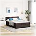Pouf Letto con Materasso Marrone Scuro 140x190 cm in Tessuto - Foto miniatura 3
