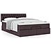 Pouf Letto con Materasso Marrone Scuro 140x190 cm in Tessuto - Foto miniatura 4
