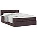 Pouf Letto con Materasso Marrone Scuro 140x190 cm in Tessuto - Foto miniatura 5