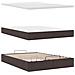 Pouf Letto con Materasso Marrone Scuro 140x190 cm in Tessuto - Foto miniatura 8