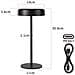 Lampada Da Tavolo A Led Con Dimmer Touch, Nera, Batteria Da 3600 Mah E Funzione Di Ricarica Usb - Foto miniatura 7