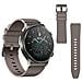 Cinturino In Pelle Da 22 Mm Compatibile Con Huawei Gt2 Pro Smartwatch - Elegante Cinturino Di Ricambio Grey - Foto miniatura 2