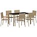 Set da Pranzo per Giardino 7 pcs Beige 150 x 90 x 75 cm - Foto miniatura 1