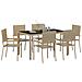 Set da Pranzo per Giardino 7 pcs Beige 150 x 90 x 75 cm - Foto miniatura 3
