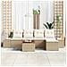 Set Divano da Giardino 6 pcs Beige e bianco - Foto miniatura 3