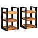 Comodino 2 pcs Marrone e nero Legno di mango massello - Foto miniatura 1