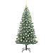 Albero di Natale Artificiale Imbiancato con Luci LED 210 cm - Foto miniatura 4