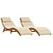 Lettino prendisole 2 pcs Beige Legno di Acacia Massello - Foto miniatura 1