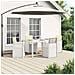 Set da Pranzo per Giardino con cuscino 5 pcs Bianco e Crema PP - Foto miniatura 2