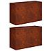 Vaso da giardino 2 pz Ruggine 80 x 30 x 40 cm Acciaio Corten - Foto miniatura 1