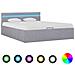 Letto Idraulico Contenitore Led Grigio Chiaro Tessuto 140x200cm - Foto miniatura 1