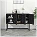 Credenza Nera 105x35x75 Cm In Acciaio - Foto miniatura 3