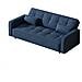 Copenhague Divano Convertibile Scandinavo A 3 Posti In Velluto A Coste Blu - Foto miniatura 7