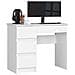 Scrivania per computer A7 sinistro, 4 cassetti, 90x50x77 cm, Colore Bianco - Foto miniatura 1