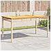 Tavolo Da Giardino Beige 140x80x75 Cm Polyrattan E Legno Acacia - Foto miniatura 1