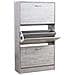 Scarpiera 3 Ante Ripiani Porta Scarpe Doppia Profondita Legno 63x24x115 Grigio - Foto miniatura 1