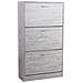 Scarpiera 3 Ante Ripiani Porta Scarpe Doppia Profondita Legno 63x24x115 Grigio - Foto miniatura 3
