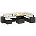 Set Divani da Giardino 9 pz con Cuscini Nero in Polyrattan - Foto miniatura 1