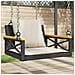 Panchina a Dondolo con Cuscini Nera 63x62x40 cm in Polyrattan - Foto miniatura 8