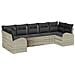 Set di 7 Pezzi di Divano da Giardino con Cuscini Grigio Chiaro Polyrattan,  Divano da Giardino per 2 Persone con Spazio di Stoccaggio e Cuscini Grigio Chiaro Polyrattan - Foto miniatura 1