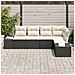 Set di divani da giardino 5 pezzi con cuscini in rattan polare nero - Foto miniatura 3