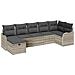 Set Divani Giardino 7 Pezzi con Cuscini Grigio Chiaro in Rattan Poliestere,  Divano Giardino per 2 Persone con Cuscini Grigio Chiaro in Rattan Poliestere - Foto miniatura 1