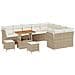 Set Divano da Giardino 12 Pezzi con Cuscini Beige Rattan Acacia,  Set da Pranzo da Giardino 3 Pezzi con Cuscini Beige Rattan Acacia - Foto miniatura 1