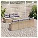 Set Divano da Giardino da 8 Pezzi con Cuscini Beige Polirattan Acacia - Foto miniatura 3
