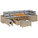 Set Divano Giardino con Cuscini 9 Pezzi Beige in Polirattana, Set Giardino con Cuscini 3 Pezzi Beige in Polirattana - Foto miniatura 1