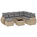 Set Divano da Giardino 8 pz con Cuscini Beige in Polyrattan - Foto miniatura 1