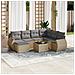 Set Divano da Giardino 8 pz con Cuscini Beige in Polyrattan - Foto miniatura 2