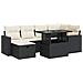Set Divani da Giardino con Cuscini 7pz Nero Polyrattan - Foto miniatura 1