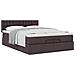 Pouf Letto con Materasso Marrone Scuro 140x190 cm in Tessuto - Foto miniatura 5
