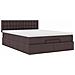 Pouf Letto con Materasso Marrone Scuro 140x190 cm in Tessuto - Foto miniatura 6