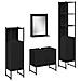 Set di mobili per bagno 4 pezzi rovere nero - Legno ingegnerizzato - Foto miniatura 1
