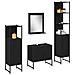 Set di mobili per bagno 4 pezzi rovere nero - Legno ingegnerizzato - Foto miniatura 3