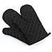 Paio Di Guanti Termici Resistenti Per Microonde/forno - Cotone E Silicone, Presa Antiscivolo Black - Foto miniatura 1