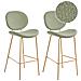 Set Di 2 Sedie Alte Luana Bouclé Verde Chiaro - Foto miniatura 2