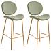 Set Di 2 Sedie Alte Luana Bouclé Verde Chiaro - Foto miniatura 3