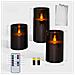Candela Led Senza Fiamma Nera Lucida - 7,5x12,5cm - Magica Luce Elettronica Per Natale/compleanno - Foto miniatura 2