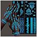 Adesivi Per Tatuaggi Temporanei All'henné Luminosi Al Buio - Decalcomanie Per Body Art Luminose - Foto miniatura 3