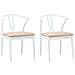 Sedia da pranzo 2 pcs Bianco e marrone Legno di gomma solido - Foto miniatura 1
