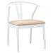 Sedia da pranzo 2 pcs Bianco e marrone Legno di gomma solido - Foto miniatura 4