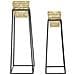 Set 2 Porta-vasi Quadrati In Ferro Oro E Nero Cm 23x70 E Cm 20x60 - Foto miniatura 1