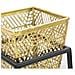 Set 2 Porta-vasi Quadrati In Ferro Oro E Nero Cm 23x70 E Cm 20x60 - Foto miniatura 4
