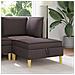 Pouf con Storage Marrone Scuro Tessuto - Foto miniatura 2